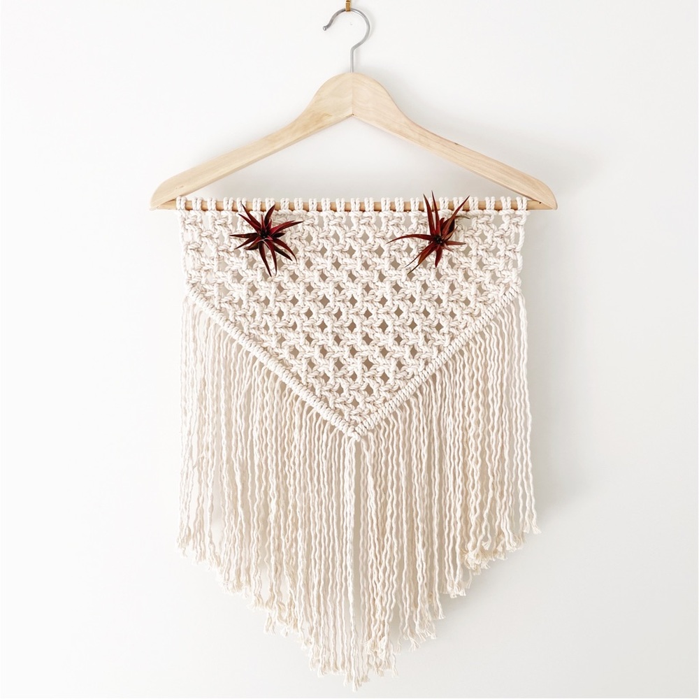 Handmade 100% Cotton Macrame Wall Hanging Hanger Fiber Art Succulent Holder
